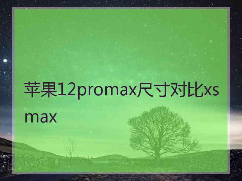 苹果12promax尺寸对比xsmax