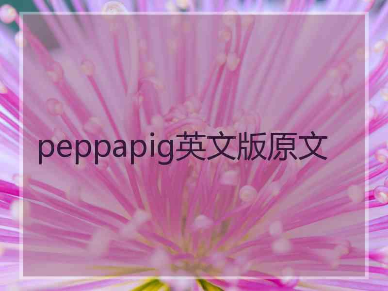 peppapig英文版原文