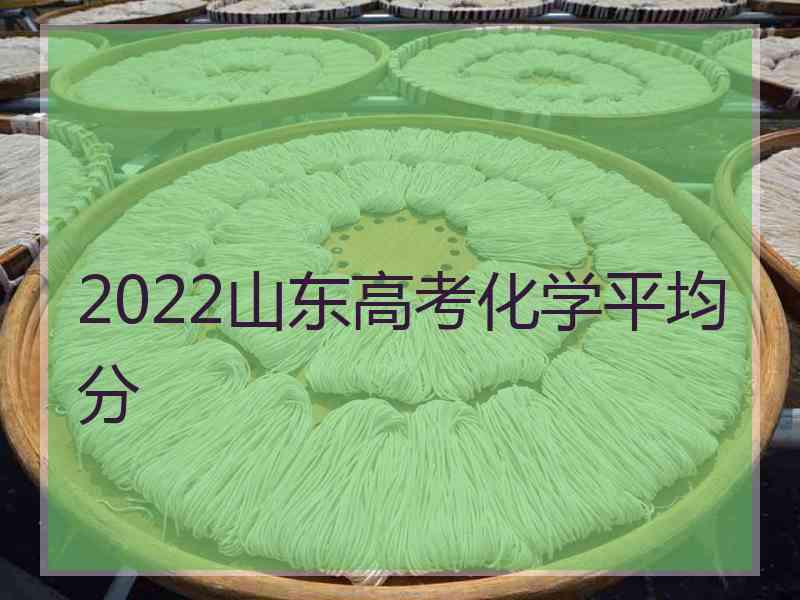 2022山东高考化学平均分