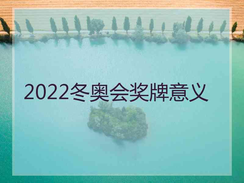 2022冬奥会奖牌意义