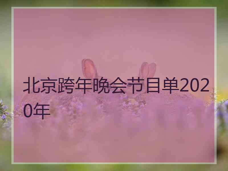 北京跨年晚会节目单2020年