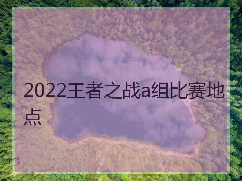 2022王者之战a组比赛地点