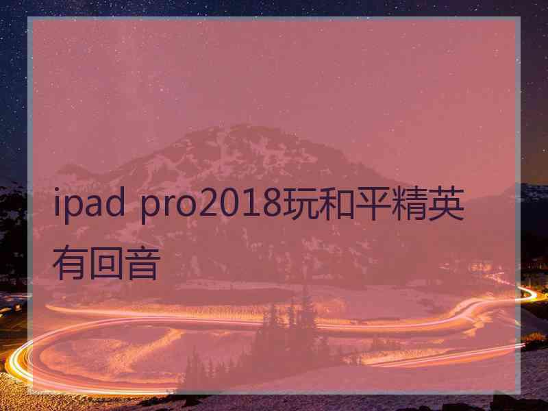 ipad pro2018玩和平精英有回音