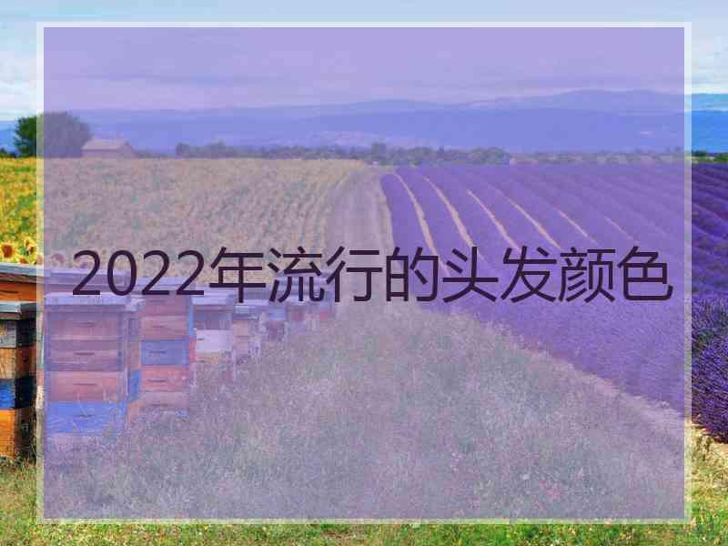 2022年流行的头发颜色