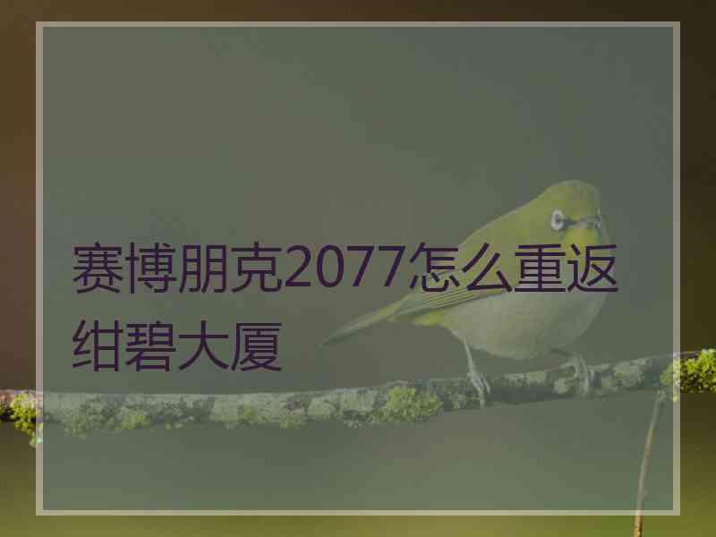 赛博朋克2077怎么重返绀碧大厦