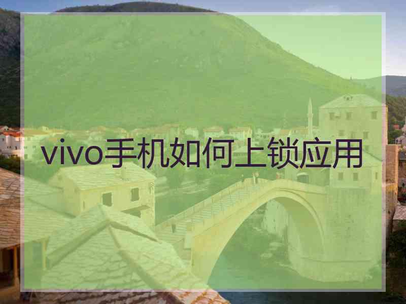 vivo手机如何上锁应用