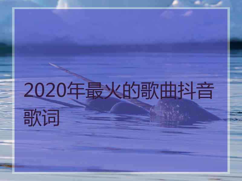 2020年最火的歌曲抖音歌词