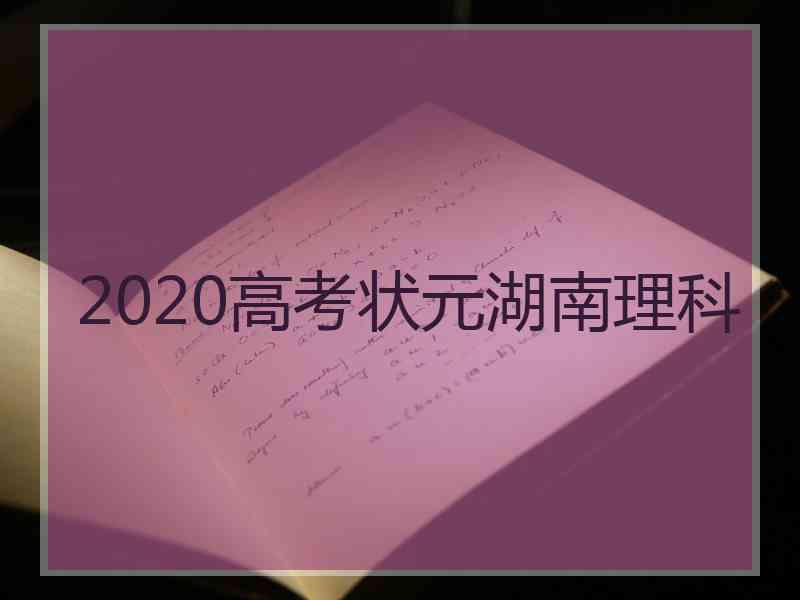 2020高考状元湖南理科