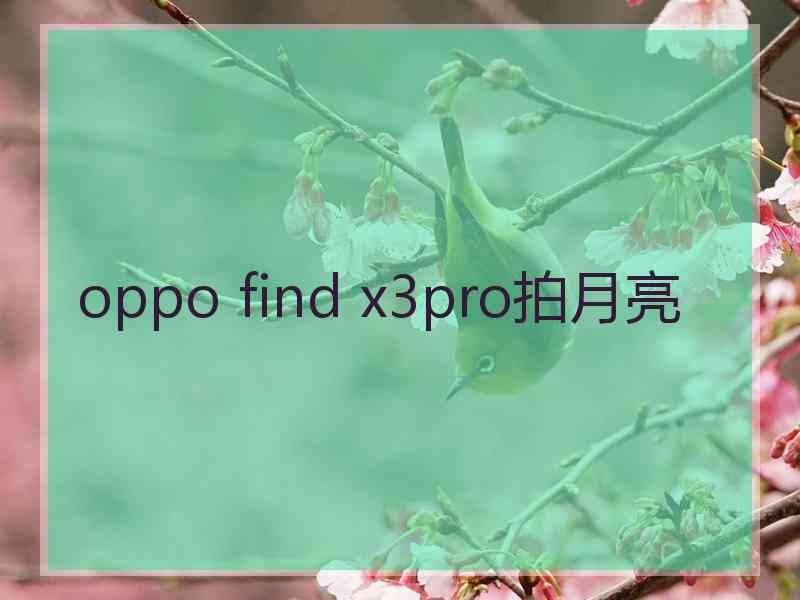 oppo find x3pro拍月亮