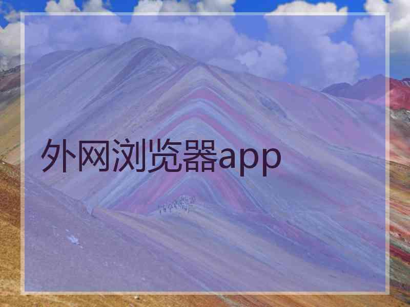 外网浏览器app