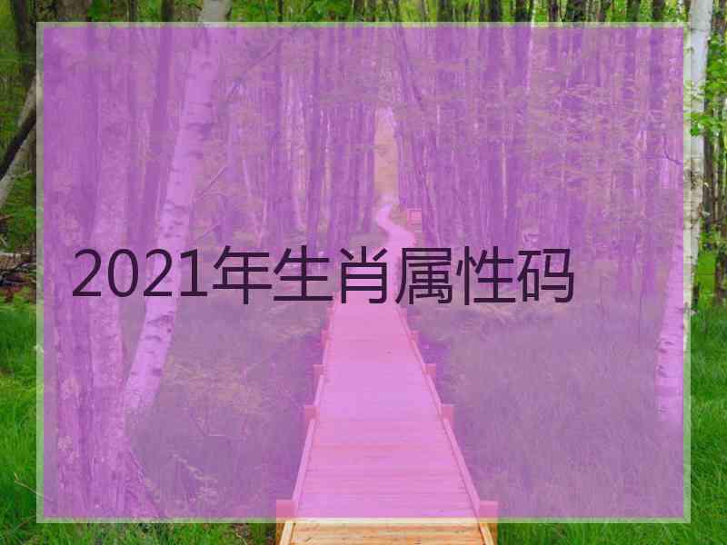 2021年生肖属性码