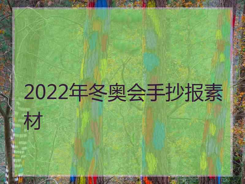 2022年冬奥会手抄报素材