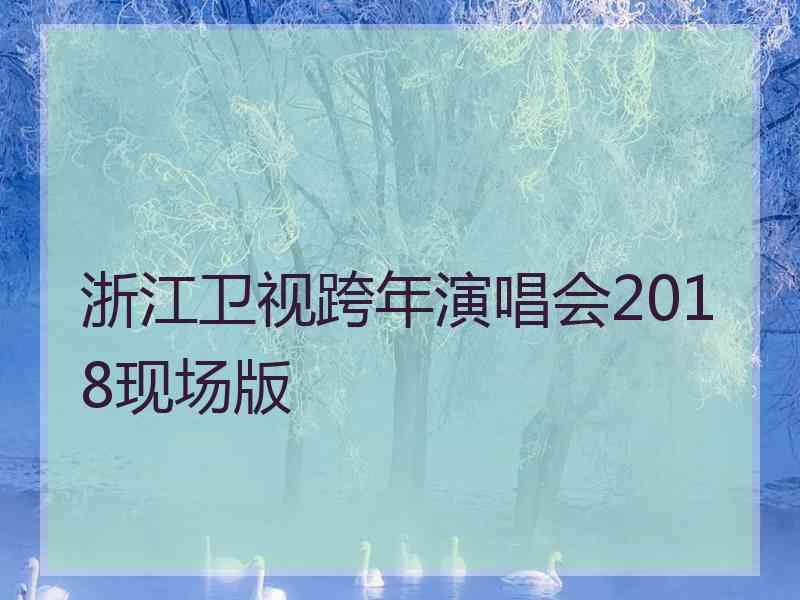 浙江卫视跨年演唱会2018现场版