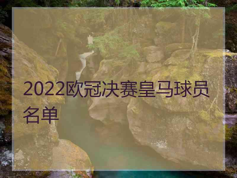 2022欧冠决赛皇马球员名单