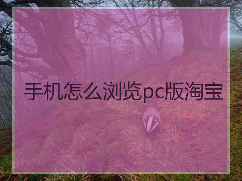 手机怎么浏览pc版淘宝