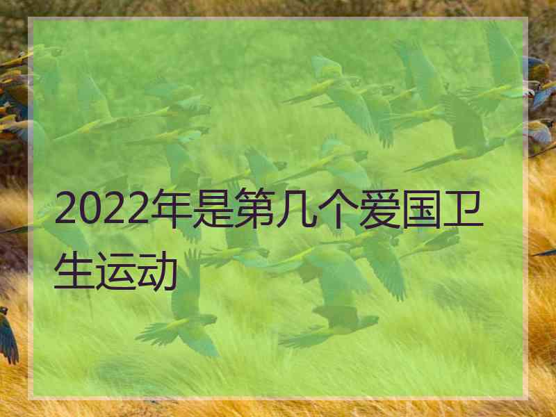 2022年是第几个爱国卫生运动