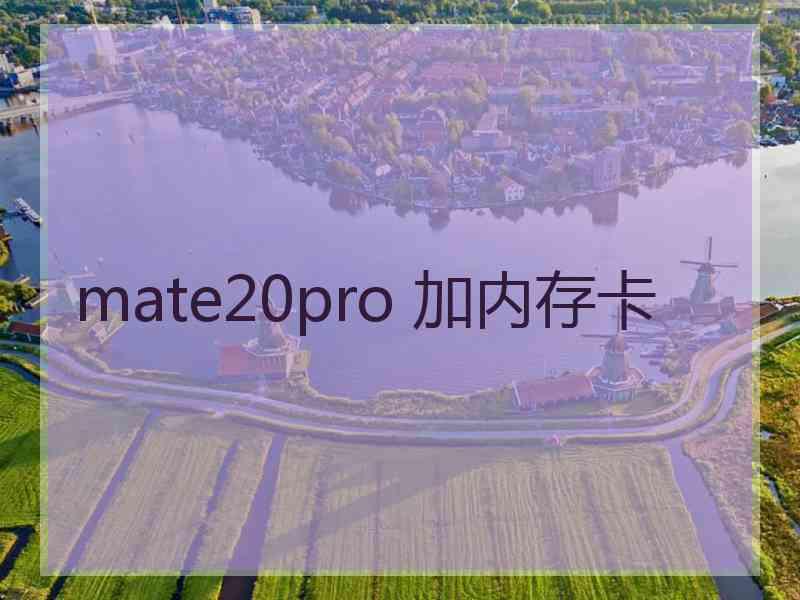 mate20pro 加内存卡