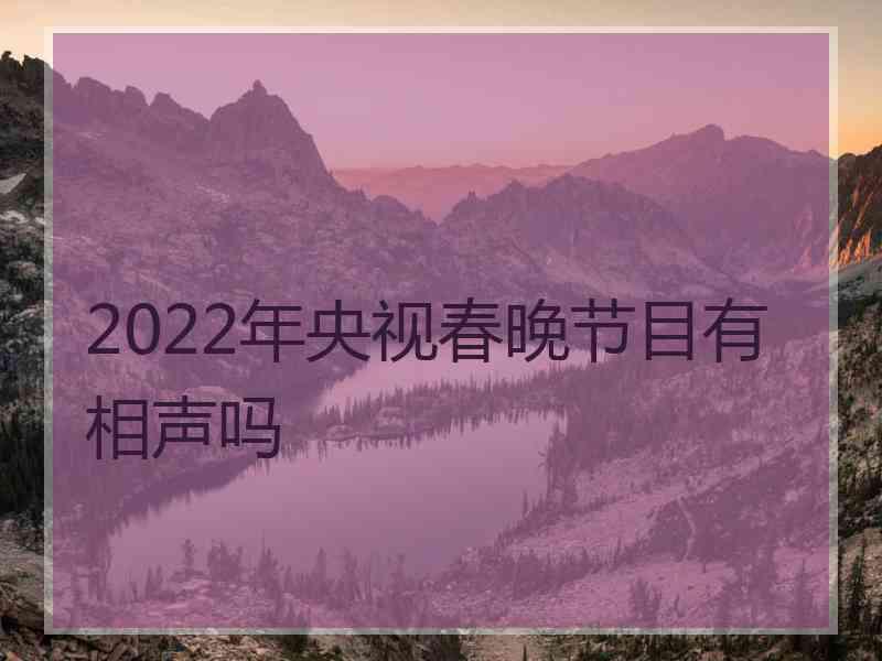 2022年央视春晚节目有相声吗