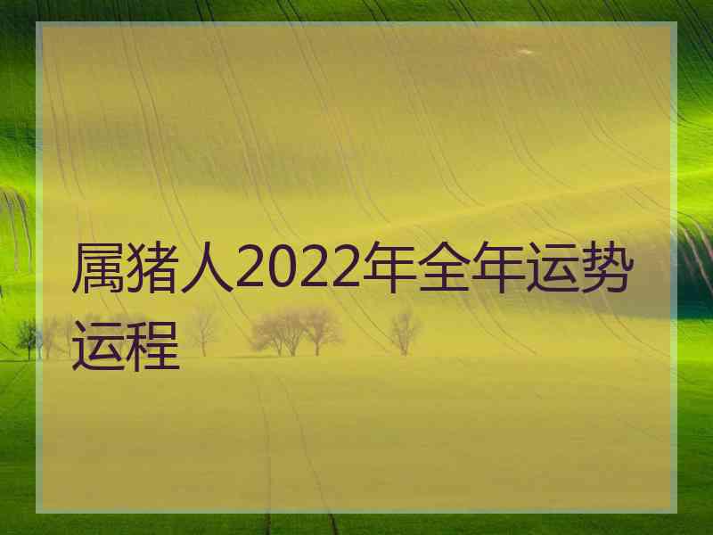 属猪人2022年全年运势运程