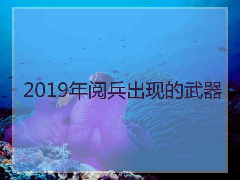 2019年阅兵出现的武器