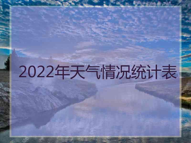 2022年天气情况统计表