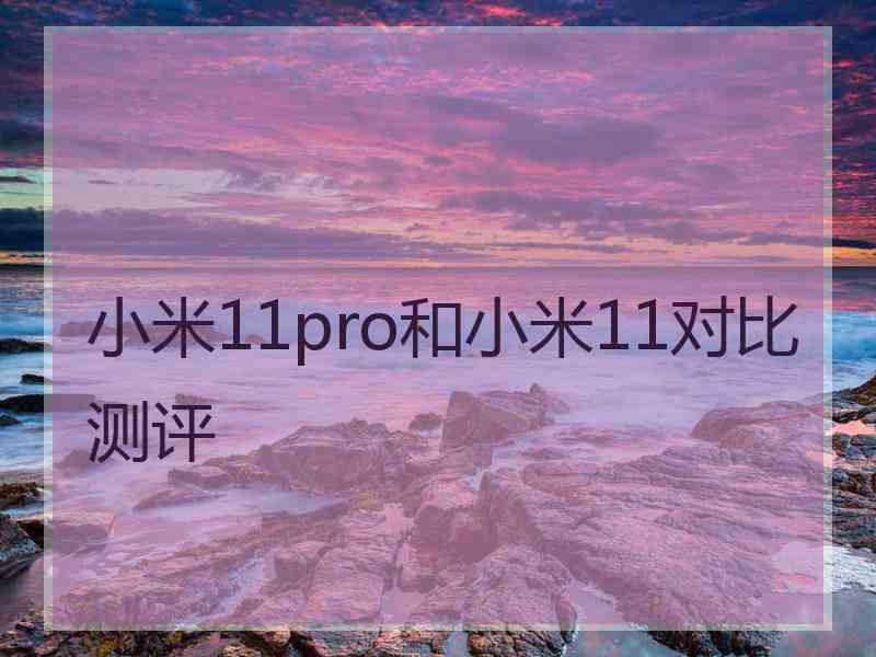 小米11pro和小米11对比测评