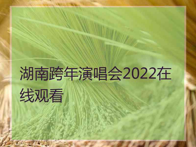 湖南跨年演唱会2022在线观看