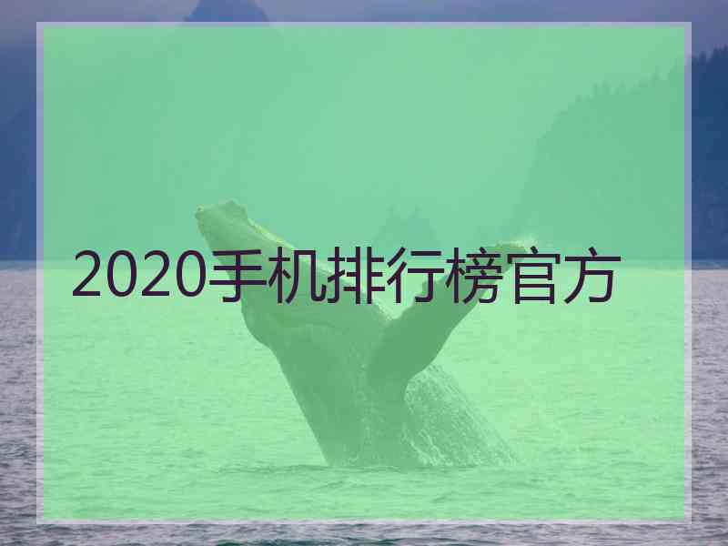 2020手机排行榜官方