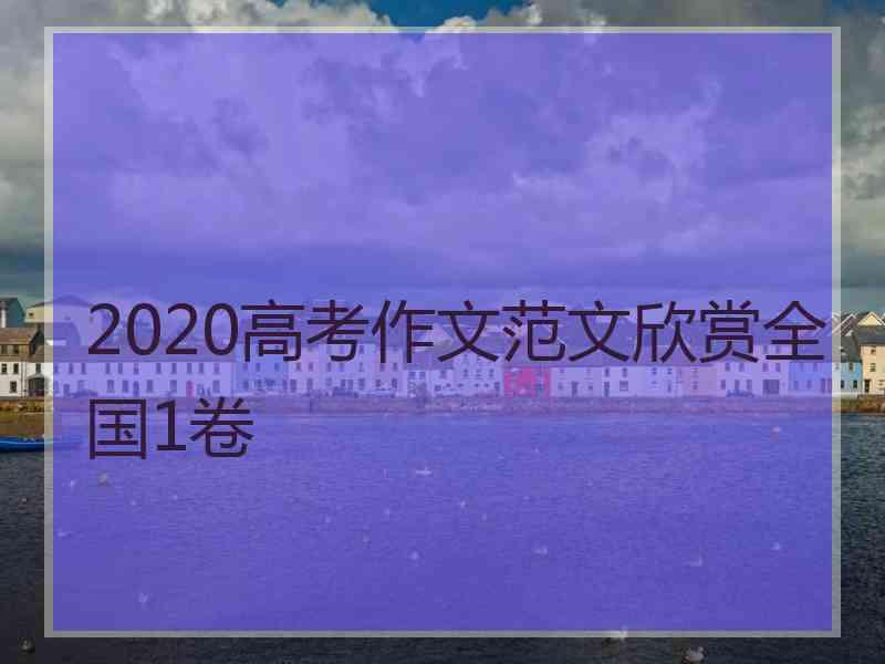 2020高考作文范文欣赏全国1卷