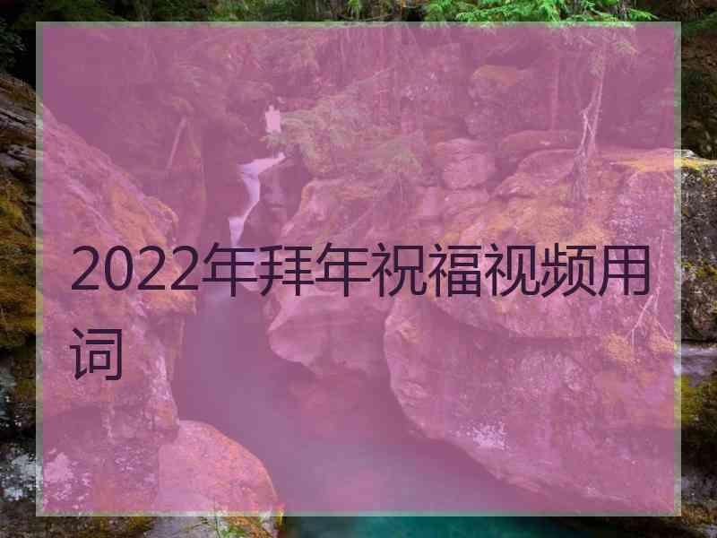 2022年拜年祝福视频用词