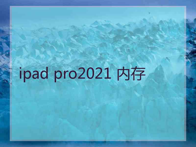 ipad pro2021 内存