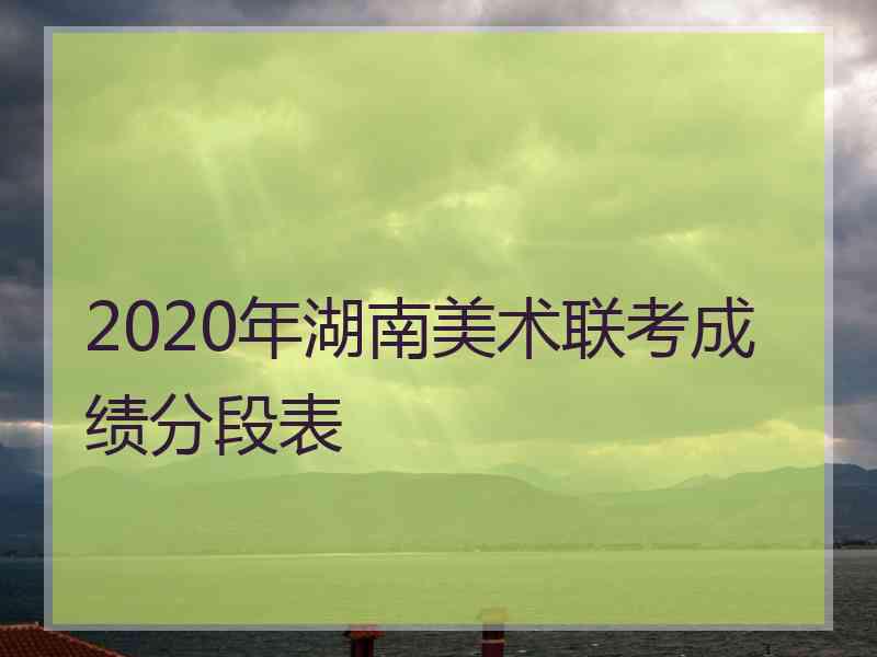 2020年湖南美术联考成绩分段表