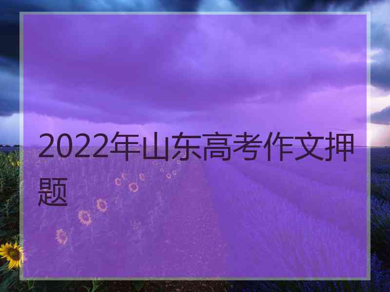 2022年山东高考作文押题