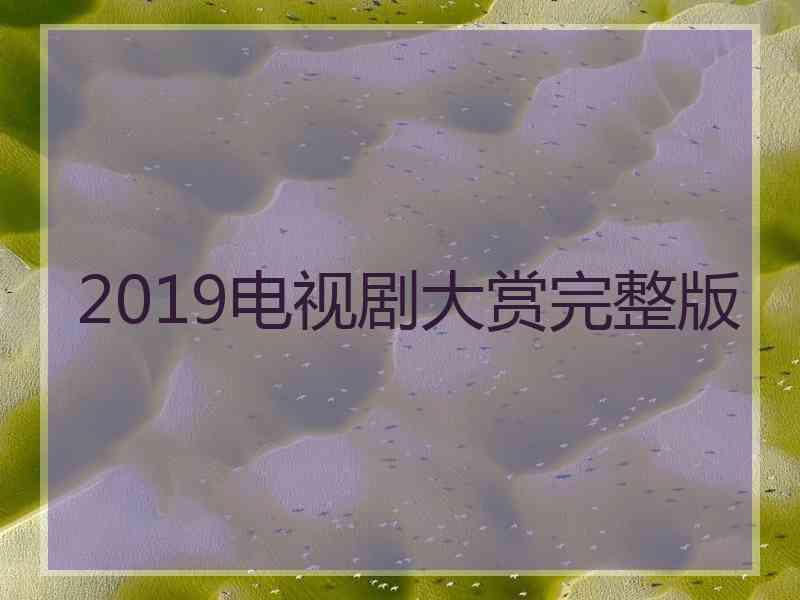 2019电视剧大赏完整版