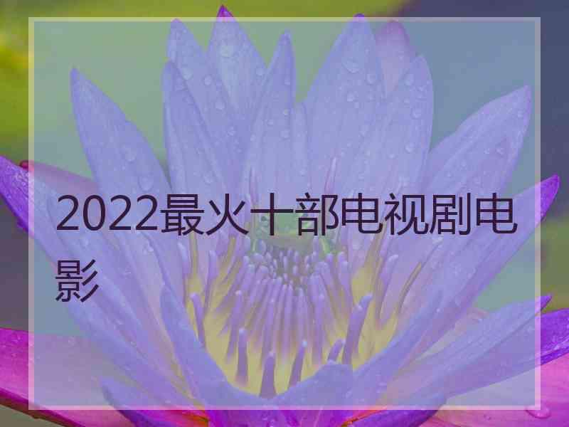 2022最火十部电视剧电影