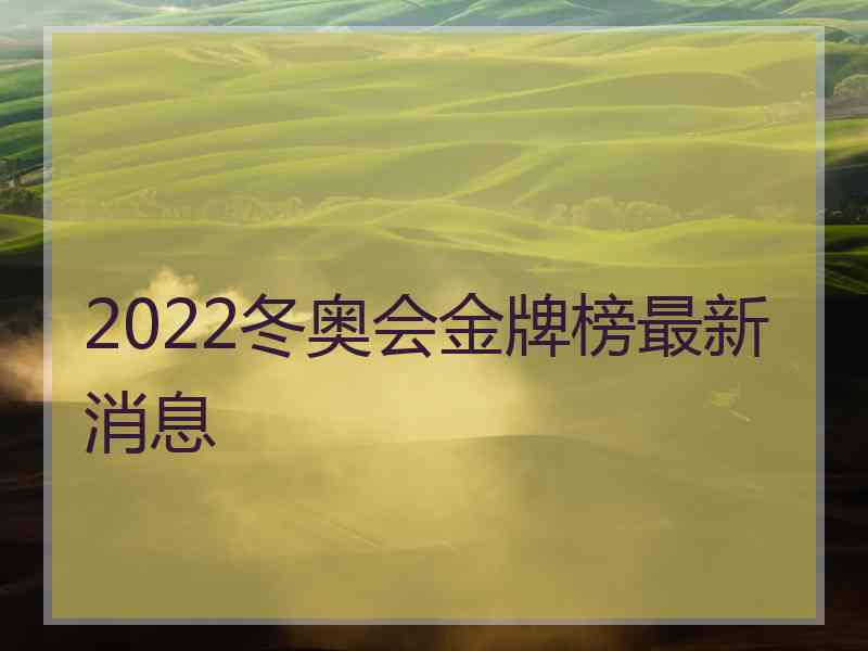 2022冬奥会金牌榜最新消息