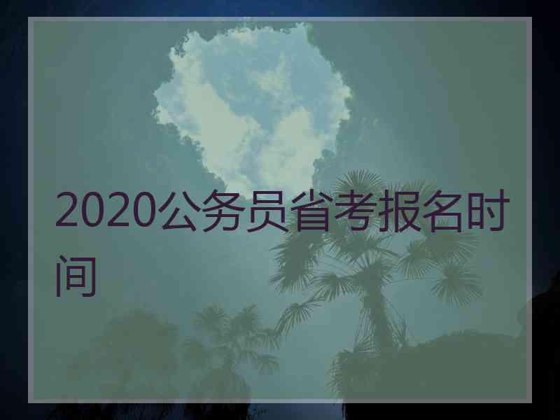 2020公务员省考报名时间