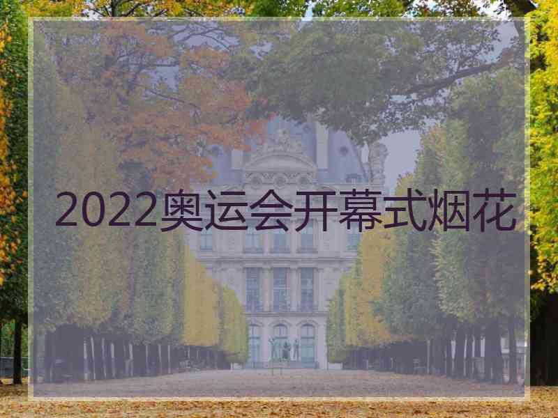 2022奥运会开幕式烟花