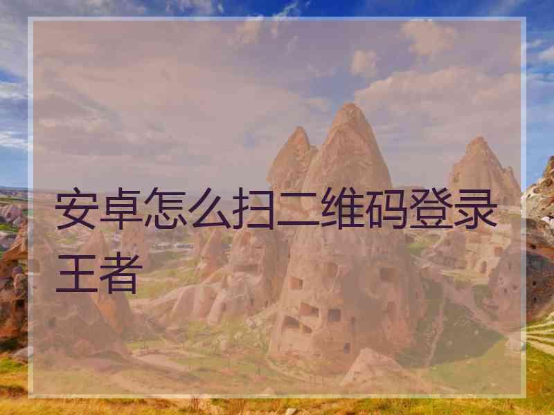 安卓怎么扫二维码登录王者