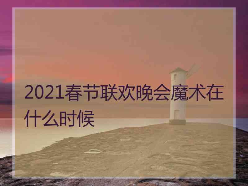 2021春节联欢晚会魔术在什么时候