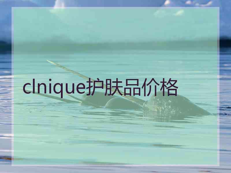 clnique护肤品价格