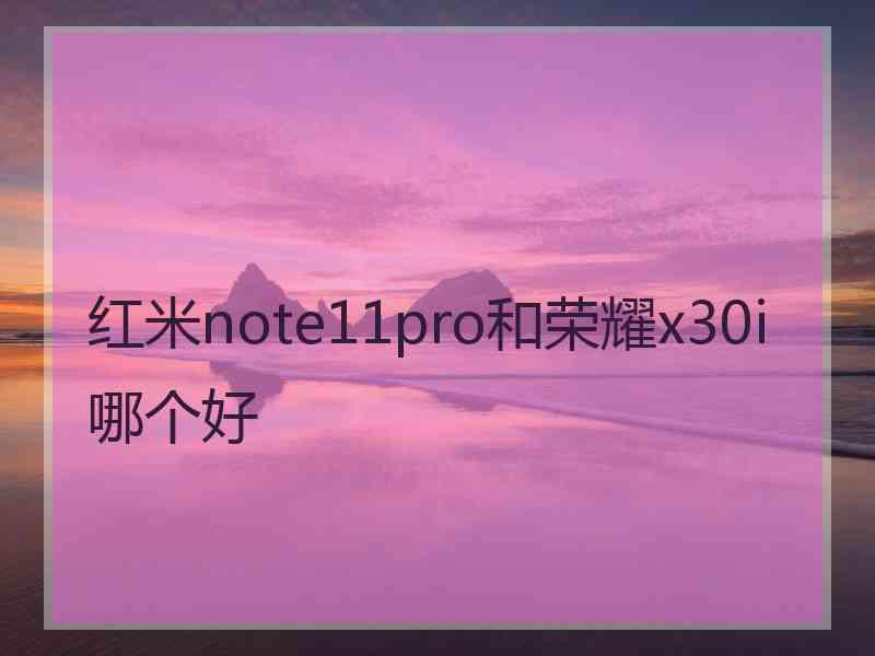 红米note11pro和荣耀x30i哪个好