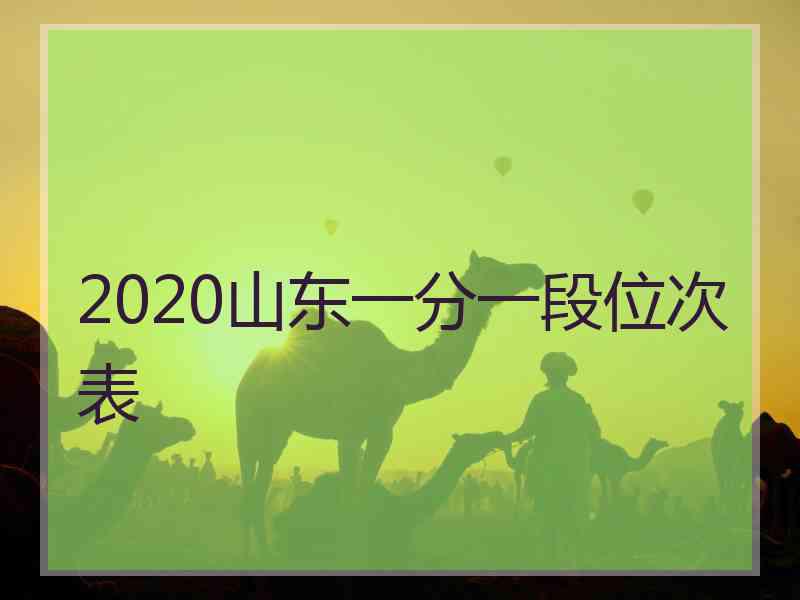 2020山东一分一段位次表