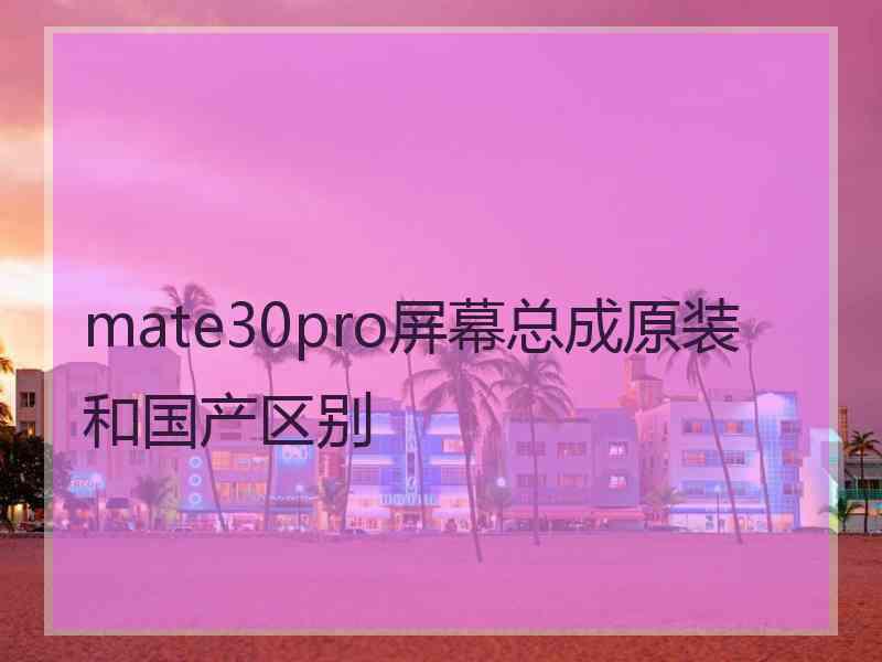 mate30pro屏幕总成原装和国产区别