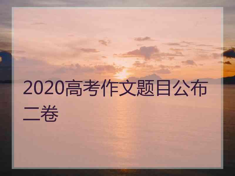 2020高考作文题目公布二卷