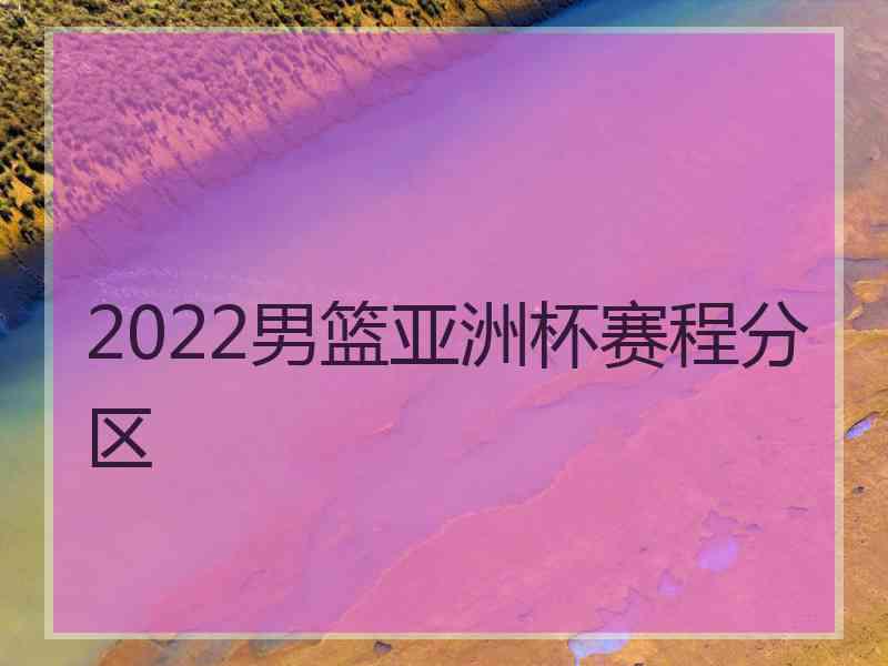 2022男篮亚洲杯赛程分区