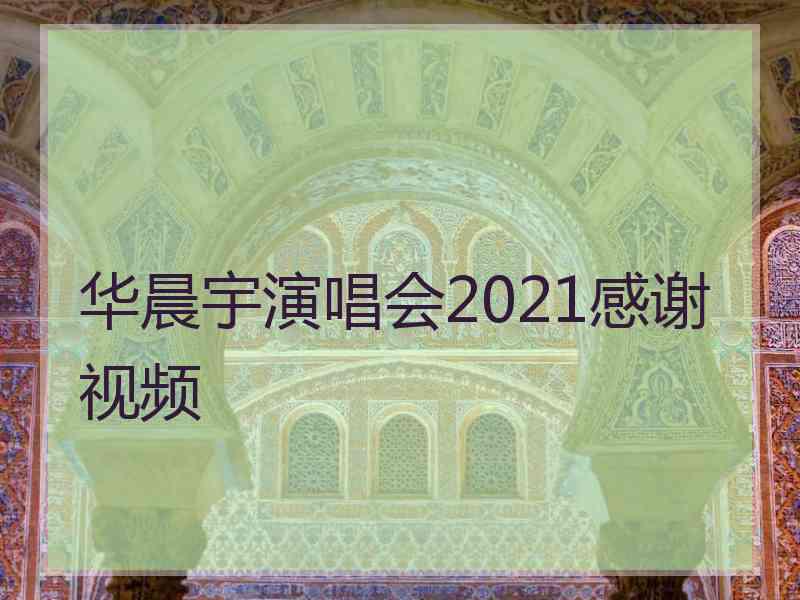 华晨宇演唱会2021感谢视频