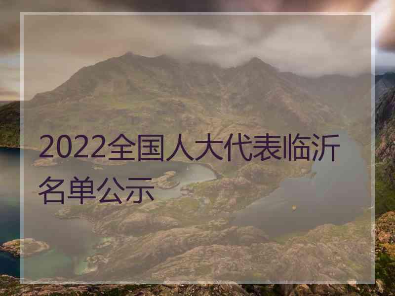 2022全国人大代表临沂名单公示