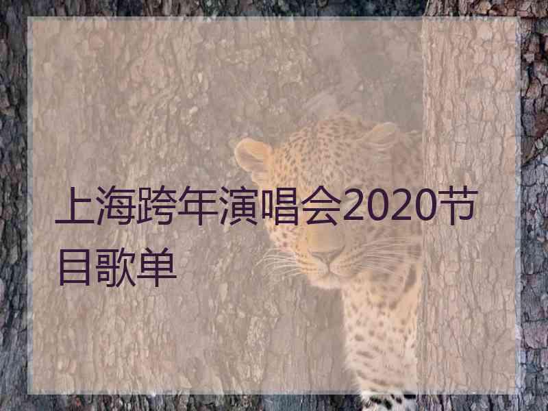 上海跨年演唱会2020节目歌单