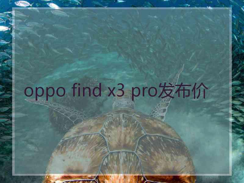 oppo find x3 pro发布价